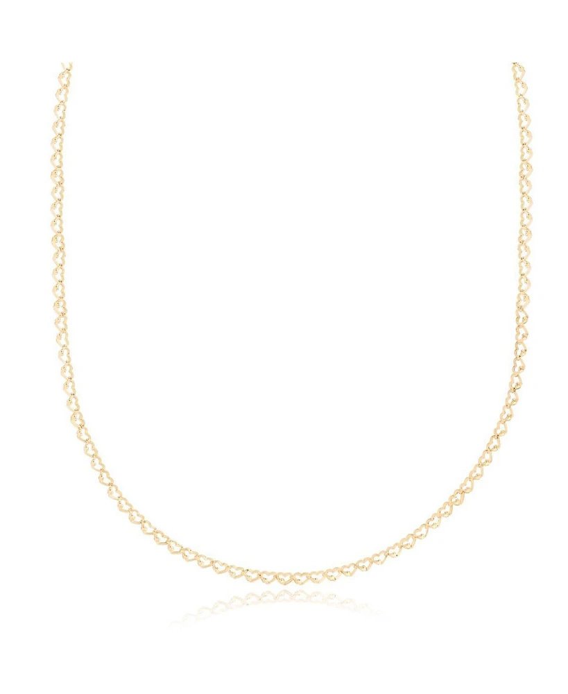 The Lovery Gold Heart Link Necklace 14K Gold