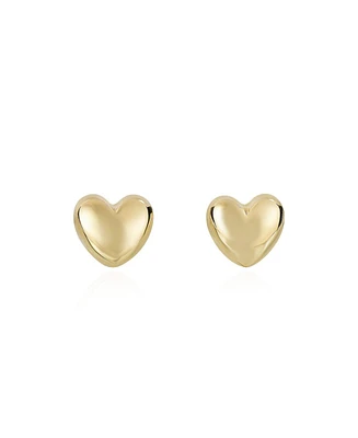 The Lovery Puffy Gold Heart Stud Earrings 14K Gold