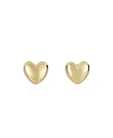 The Lovery Puffy Gold Heart Stud Earrings 14K Gold