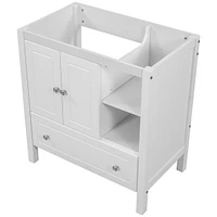 30 Bathroom Vanity Base Only, Solid Wood Frame, Bathroom Storage Cabinet With Doors And Draw