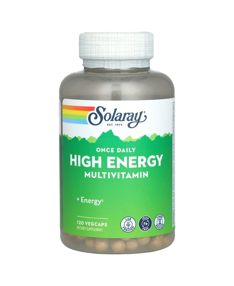 Solaray Once Daily High Energy Multivitamin Iron Free - 120 VegCaps - Assorted Pre