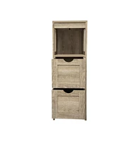 Merrick Lane Delilah 2 Drawer Bathroom Storage Cabinet Organizer With Open Display Shelf