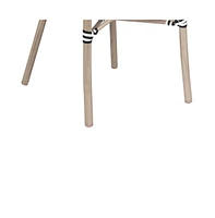 Merrick Lane Mael Set Of Four Stacking Thonet Bistro Style Chair With Arms, Textilene Seat, And Bamboo Finished Metal Frame For Indoor/Outdoor Use