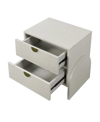 Simplie Fun Retro Style Two-Drawer Bedside Table