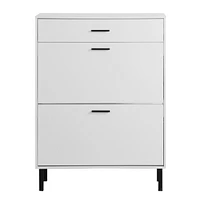 Modern Shoe Cabinet with Drawers and Metal Legs