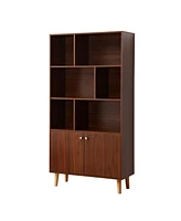 Streamdale Furniture Bookcase, Bookshelf, Walnut