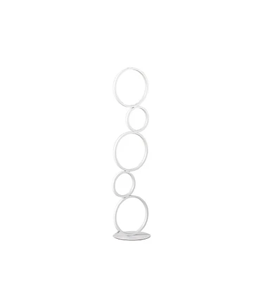 Simplie Fun 38.5" In Else Nordic 5-Ring Shaped White Led Metal Table Lamp