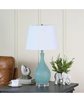 Streamdale Furniture 28" Teal Telli Pebble Mid-Century Resin Table Lamp