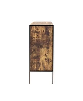 Rustic Brown 4 Drawer Dresser with Steel Frame