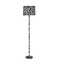 Streamdale Furniture 59" Faux Suede Zebra Print Floor Lamp