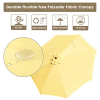 Yescom 9FT Wooden Patio Umbrella UV30+ for Beach Pool Wedding Party Table Market Garden Yard Hotel Deck Cafe yellow