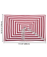 10x6.5 Ft Patio Umbrella Replacement Canopy Market Table Top Sunshade Cover Deck