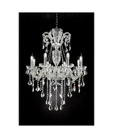 Streamdale Furniture 37" In Eilish Silver Crystal 8-led Light Chandelier