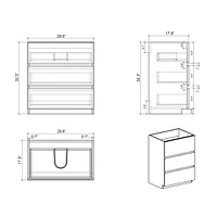 Alice 30" Gray Bathroom Vanity With Sink And Storage