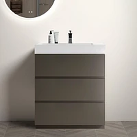 Alice 30" Gray Bathroom Vanity With Sink And Storage