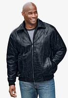 KingSize Big & Tall Embossed Leather Bomber Jacket