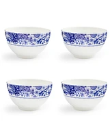 Spode Blue Italian Brocato 6" Rice Bowl, Set of 4