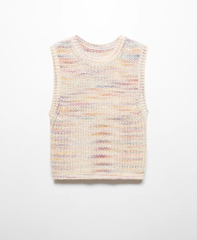 Mango Women's Multi-Coloured Knitted Vest