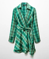 Mango Women's Check Bow Dress