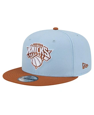 New Era Men's Light Blue/Brown New York Knicks 2-Tone Color Pack 9FIFTY Snapback Hat