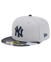 New Era Men's Gray York Yankees Active Team Camo 59FIFTY Fitted Hat