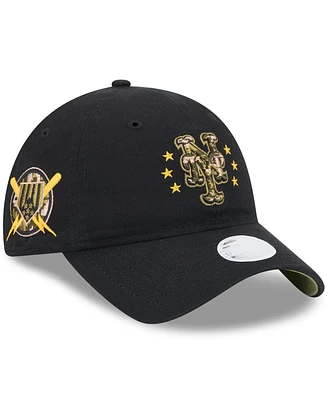 New Era Women's Black New York Mets 2024 Armed Forces Day 9TWENTY Adjustable Hat