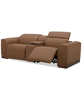 Lovro 3-Pc. Leather Sofa with 2 Power Motion Chairs & 1 Console, Created for Macy's
