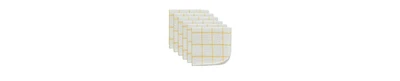 Design Imports Scrubber Dishcloths Collection Windowpane Dishrag Set, 12x12", White/Yellow Stripe, 6 Piece