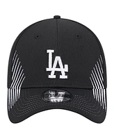 New Era Men's Black Los Angeles Dodgers Active Dash Mark 39THIRTY Flex Hat