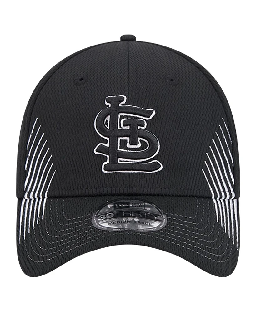 New Era Men's Black St. Louis Cardinals Active Dash Mark 39THIRTY Flex Hat