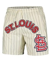 Pro Standard Men's Cream St. Louis Cardinals Pinstripe Retro Classic Woven Shorts