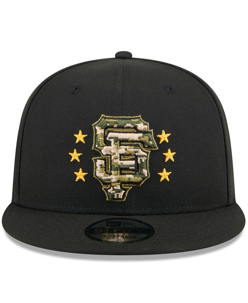 New Era Men's Black San Francisco Giants 2024 Armed Forces Day 9FIFTY Snapback Hat