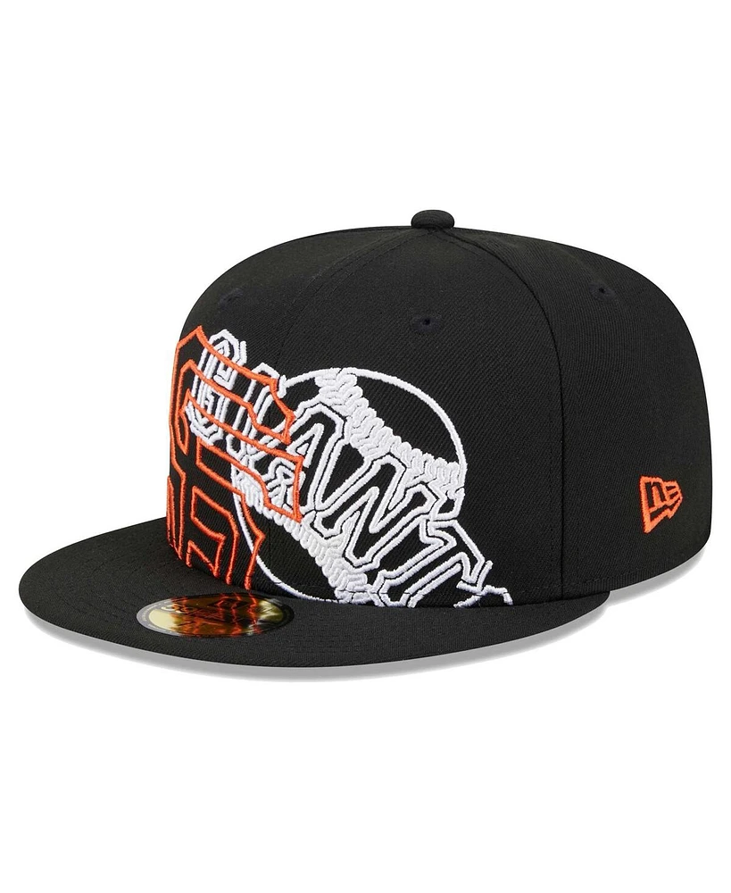 New Era Men's Black San Francisco Giants Game Day Overlap 59FIFTY Fitted Hat