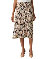 Kasper Petite Printed Pull-On Midi Skirt