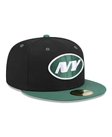 New Era Men's Black/Green York Jets Flipside 2Tone 59FIFTY Fitted Hat