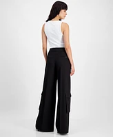 Hugo Women's Himana High-Rise Wide-Leg Cargo Pants