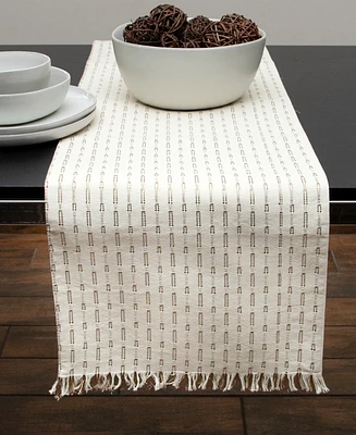 Ritz Metallic Textured Fringed Table Runner, 14" x 72"