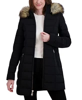 Laundry By Shelli Segal Women's Faux-Fur-Trim Hooded Puffer Coat