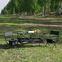 3-Piece Folding Table & Chairs Set for Outdoor Use