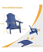Mondawe Adjustable Adirondack Chair with Cup Holder, All Weather for Deck
