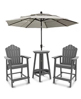 Mondawe 4 Pieces Outdoor Chair Set with Table and Umbrella Base Stand Included