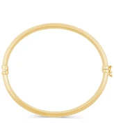 Polished Tube Hinge Bangle Bracelet in 18K Gold-Plated Sterling Silver