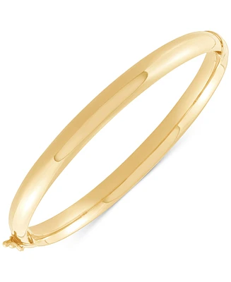 High Polished Tube Hinge Bangle Bracelet (6.5mm) in 18k Gold-Plated Sterling Silver