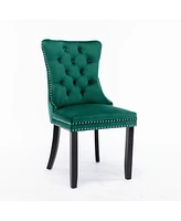 Simplie Fun Contemporary Green Velvet Dining Chair Set