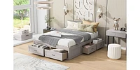 Queen Size Platform Bed With 6 Storage Drawers