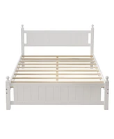 Streamdale Furniture Queen Size Solid Wood Platform Bed Frame For Kids, Teens, Adults, No Need Box Spring