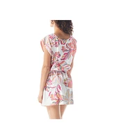 Beach House Style Women's Floral Print Eva Boat Neckline Dress