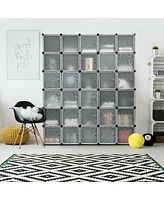 Sugift Diy 30 Cube Portable Closet Clothes Wardrobe Cabinet