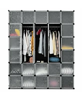 Sugift Diy 30 Cube Portable Closet Clothes Wardrobe Cabinet