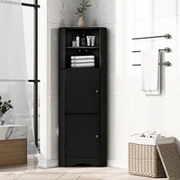 Corner Bathroom Cabinet with Adjustable Shelves